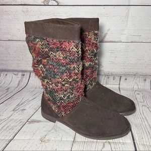 Toms Sierra Knit Brown Sweater Boot Sz 9